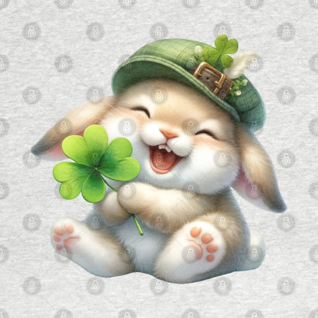 Clover Rabbit St Patricks Day by Chromatic Fusion Studio